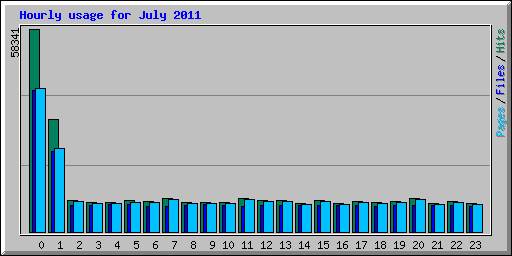 Hourly usage for July 2011