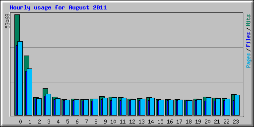 Hourly usage for August 2011