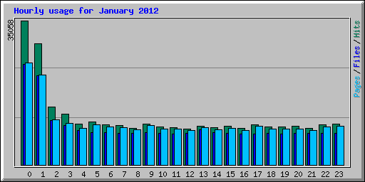 Hourly usage for January 2012