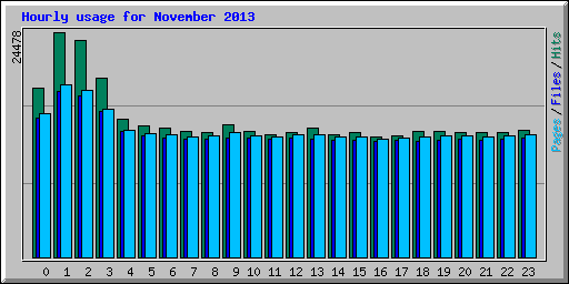 Hourly usage for November 2013