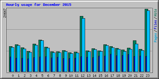 Hourly usage for December 2015