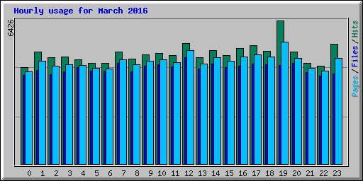 Hourly usage for March 2016