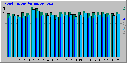 Hourly usage for August 2016