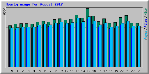Hourly usage for August 2017