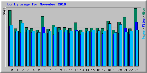 Hourly usage for November 2019