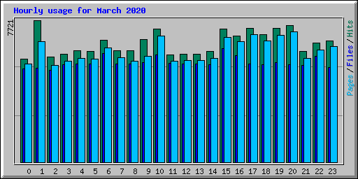 Hourly usage for March 2020