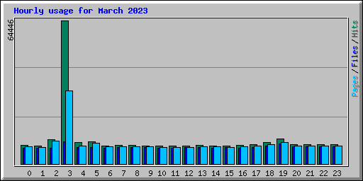 Hourly usage for March 2023