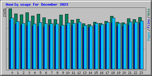 Hourly usage for December 2023